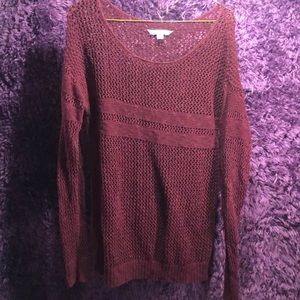 American Eagle: Burgundy See Through Sweater